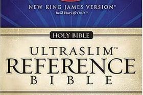 The New King James Version UltraSlim Center-Column Reference Bible is a resource for finding guidance, wisdom, and inspiration from the Scriptures. This new gift edition offers many study helps, including over 60,000 center-column references and a concordance to help you locate key verses and concepts. Book introductions, explanatory notes, and full-color maps furnish background information that enhances understanding of the Scriptures. Beautiful bonded leather covers come in a wide assortment of colors. Presentation page and gilded page edges make this a great Bible for gift giving.