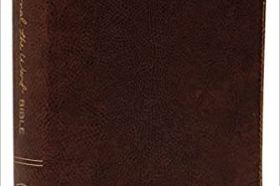NKJV, Journal the Word Bible, Large Print, Bonded Leather, Brown, Red Letter Edition: Reflect, Journal, or Create Art Next to Your Favorite Verses Bonded Leather – November 15, 2016, by Thomas Nelson TheNKJV Journal the Word™ Bible, Large Print allows you to creatively express yourself every day with plenty of room for notes or verse art journaling next to your treasured verses. With unique and sophisticated covers, this single-column large print edition features thick cream-colored paper with lightly ruled lines in the extra-wide margins, perfect to reflect on God’s Word and enhance your study. Excellent for a gift or for personal use, it can also be a cherished heirloom to pass on to future generations with your personal writings inside! Features of this treasured Bible include: Lined, wide margins for notes, reflections and art Thicker cream paper for enduring note-taking Large print 10-pt font eliminates eye strain when reading Words of Christ in red Lays flat in your hand or on your desk Ribbon marker